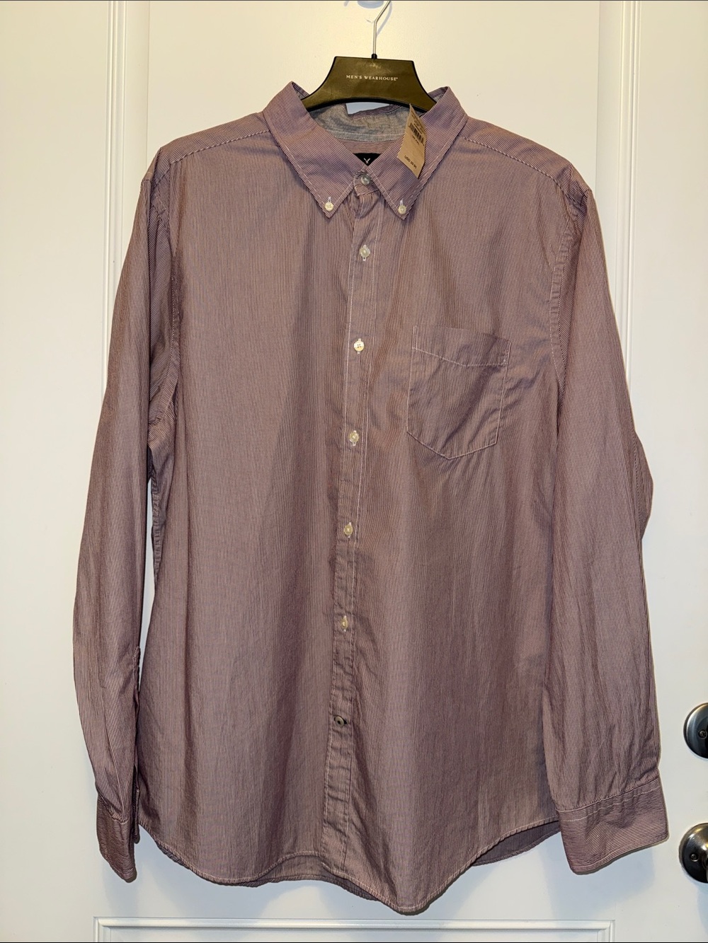 NWT American Eagle Men's Long-Sleeve Button-Down Shirt in Dusty Mauve size XXL